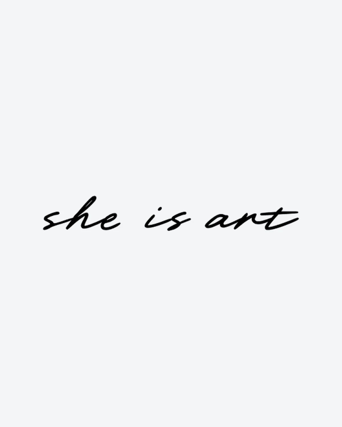She Is Art semi-permanent tattoo design by INKY – She Is Art illustration, 2 x 2 in (4x4 cm), available at inkytatt.com