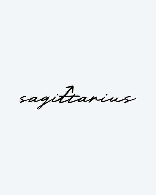 Sagittarius semi-permanent tattoo design by INKY – Fine Line, Arrow, Sagittarius illustration, 2 x 2 in (4x4 cm), available at inkytatt.com