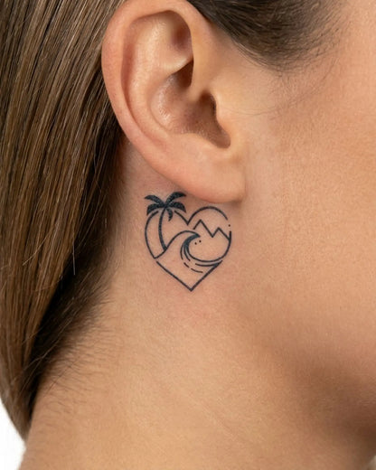 INKY Wanderlust 2 semi-permanent tattoo applied on a woman – 0.5 x 0.5 in (1x1 cm) design, realistic ink look, lasts 10 days