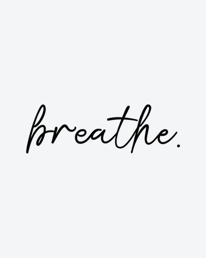 Breathe semi-permanent tattoo design by INKY – Fine Line illustration, 2 x 2 in (4x4 cm), available at inkytatt.com