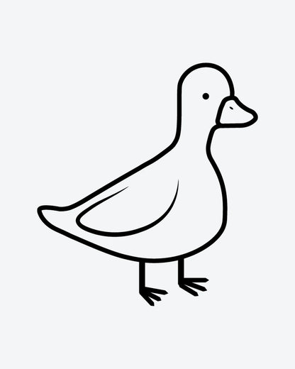Simple Duck semi-permanent tattoo design by INKY – Eye, Lines illustration, 0.5 x 0.5 in (1x1 cm), available at inkytatt.com