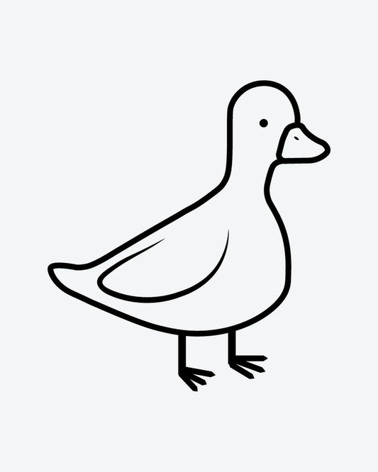 Simple Duck semi-permanent tattoo design by INKY – Eye, Lines illustration, 0.5 x 0.5 in (1x1 cm), available at inkytatt.com