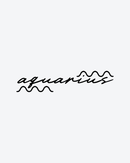 Aquarius Tat semi-permanent tattoo design by INKY – Fine Line, Lines, Aquarius, Water illustration, 2 x 2 in (4x4 cm), available at inkytatt.com