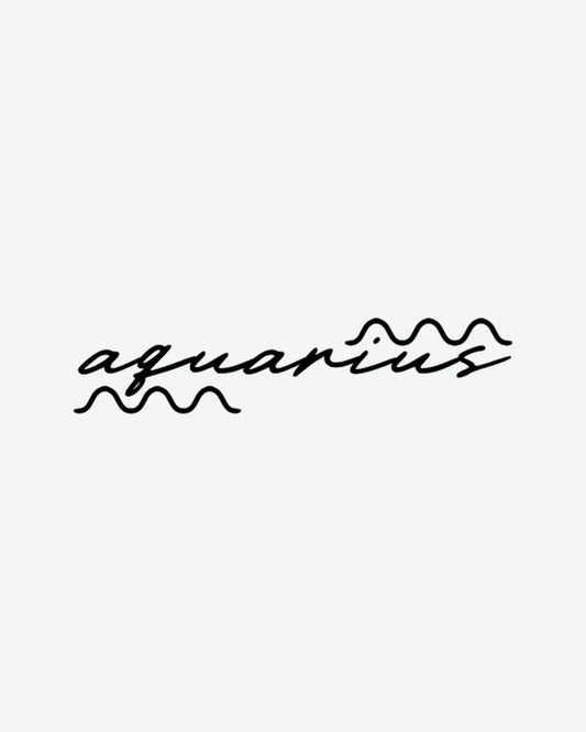 Aquarius Tat semi-permanent tattoo design by INKY – Fine Line, Lines, Aquarius, Water illustration, 2 x 2 in (4x4 cm), available at inkytatt.com