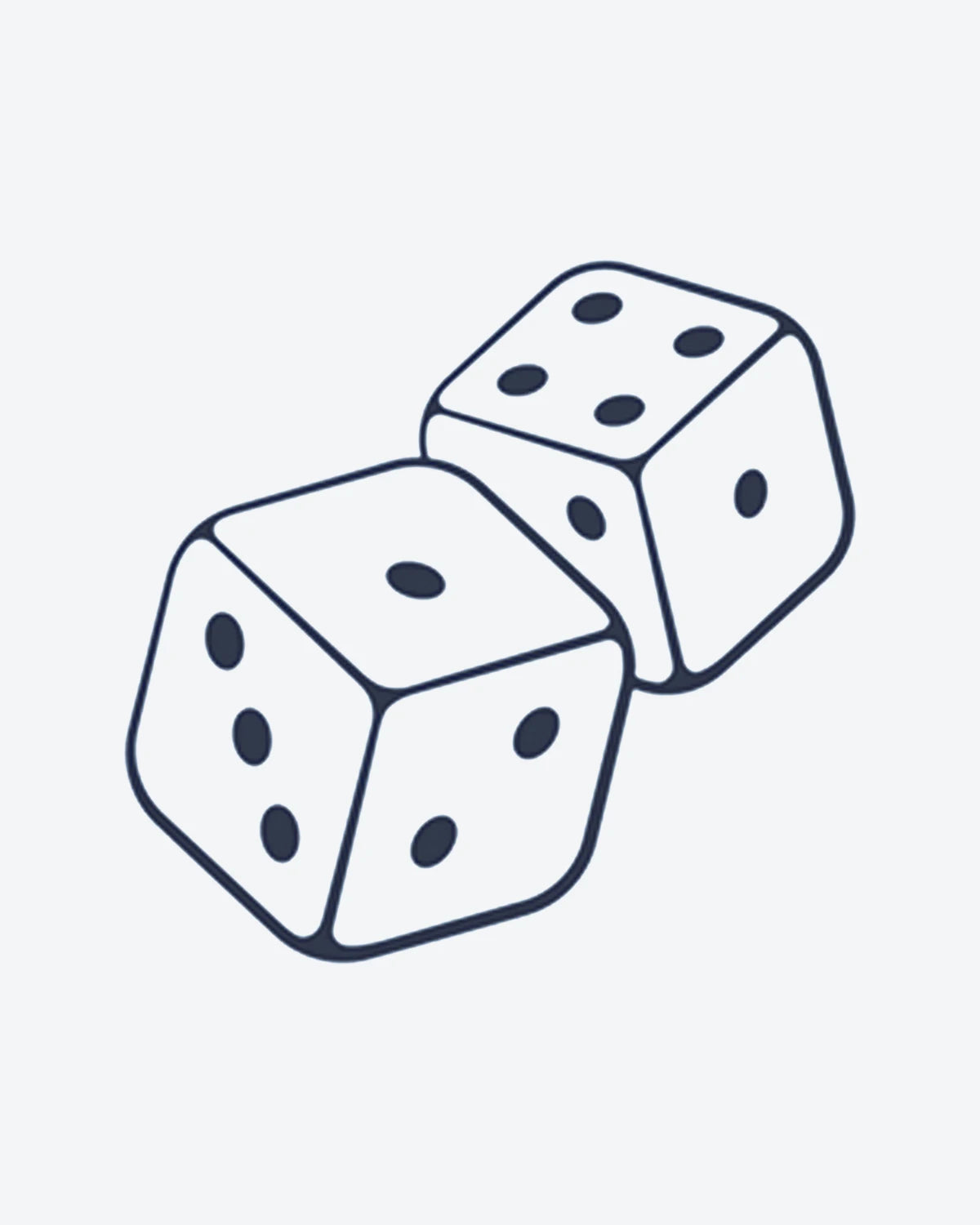 Dice Roll semi-permanent tattoo design by INKY – Line Art, Geometric illustration, 0.5 x 0.5 in (1x1 cm), available at inkytatt.com