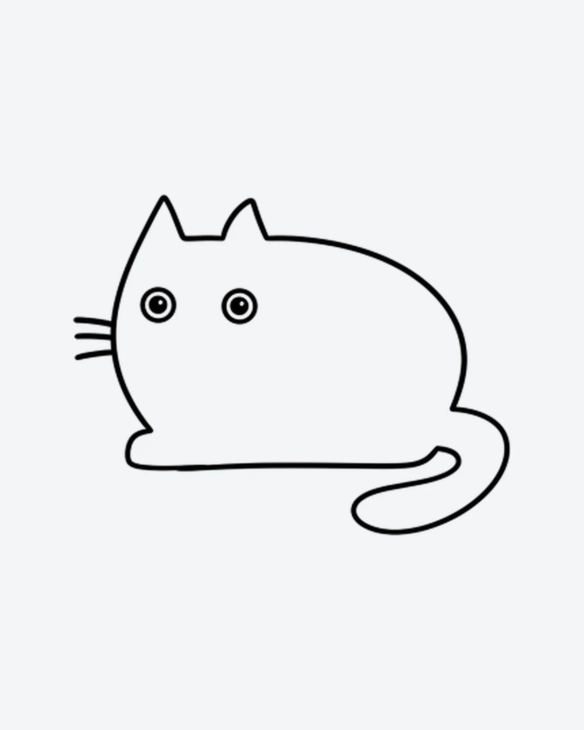 Chubby Cat semi-permanent tattoo design by INKY – Cat, Eye illustration, 0.5 x 0.5 in (1x1 cm), available at inkytatt.com