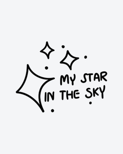Star In Sky semi-permanent tattoo design by INKY – Star, Lines, Hand illustration, 2 x 2 in (4x4 cm), available at inkytatt.com