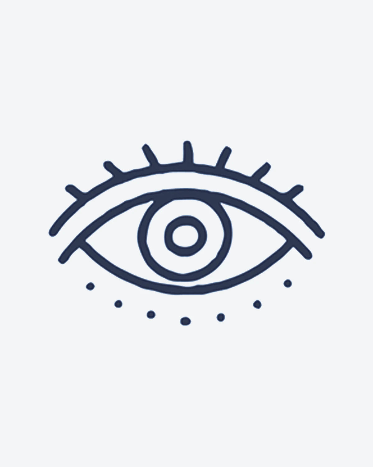 Mystic Eye 2 semi-permanent tattoo design by INKY – Evil Eye, Circle, Dots, Hand illustration, 0.5 x 0.5 in (1x1 cm), available at inkytatt.com