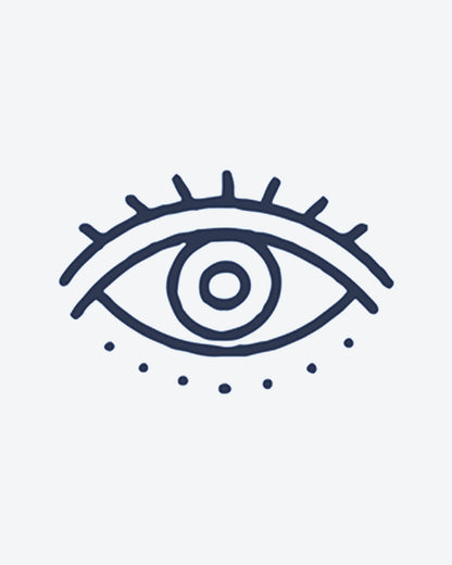 Mystic Eye 2 semi-permanent tattoo design by INKY – Evil Eye, Circle, Dots, Hand illustration, 0.5 x 0.5 in (1x1 cm), available at inkytatt.com