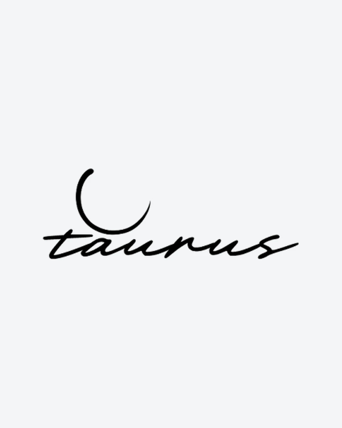 Taurus semi-permanent tattoo design by INKY – Crescent Moon, Fine Line, Taurus, Horn illustration, 2 x 2 in (4x4 cm), available at inkytatt.com