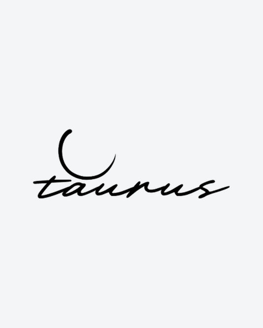 Taurus semi-permanent tattoo design by INKY – Crescent Moon, Fine Line, Taurus, Horn illustration, 2 x 2 in (4x4 cm), available at inkytatt.com