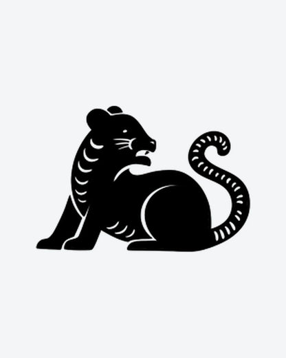 Black Panther semi-permanent tattoo design by INKY – Lines, Panther illustration, 2 x 2 in (4x4 cm), available at inkytatt.com