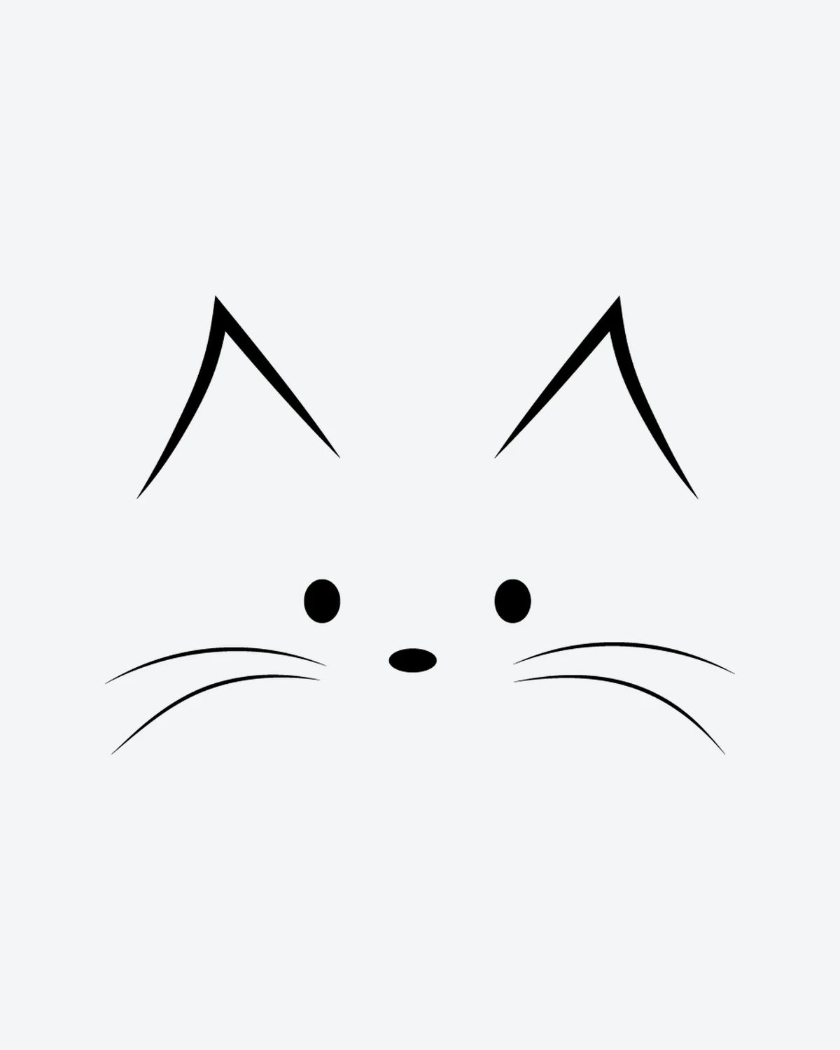 Kitty Face semi-permanent tattoo design by INKY – Fine Line, Cat, Eye, Face illustration, 0.5 x 0.5 in (1x1 cm), available at inkytatt.com