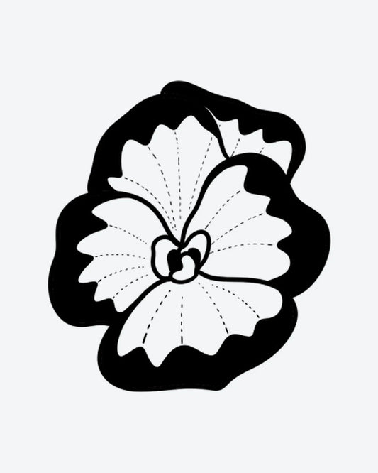 Bold Bloom 2 semi-permanent tattoo design by INKY – Petal, Blossom illustration, 2 x 2 in (4x4 cm), available at inkytatt.com