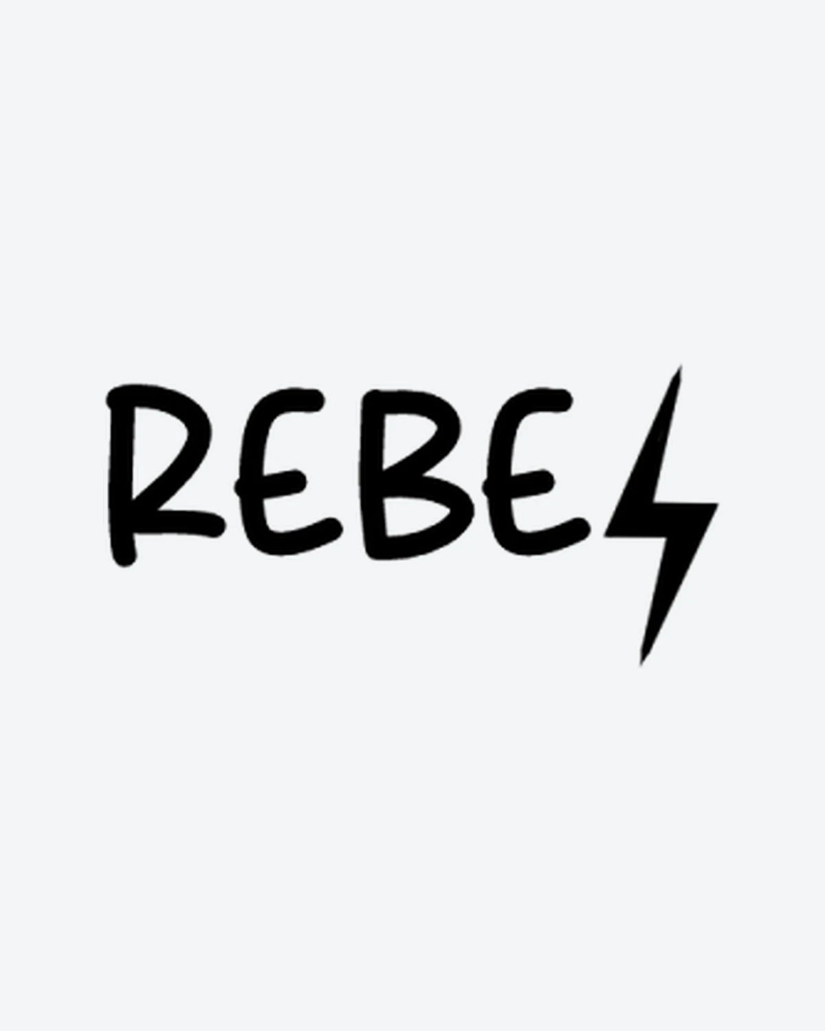 Rebel Bolt semi-permanent tattoo design by INKY – Lightning, Bolt, Hand illustration, 2 x 2 in (4x4 cm), available at inkytatt.com