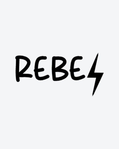 Rebel Bolt semi-permanent tattoo design by INKY – Lightning, Bolt, Hand illustration, 2 x 2 in (4x4 cm), available at inkytatt.com