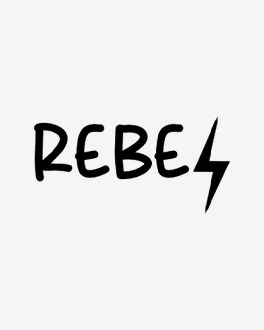 Rebel Bolt semi-permanent tattoo design by INKY – Lightning, Bolt, Hand illustration, 2 x 2 in (4x4 cm), available at inkytatt.com