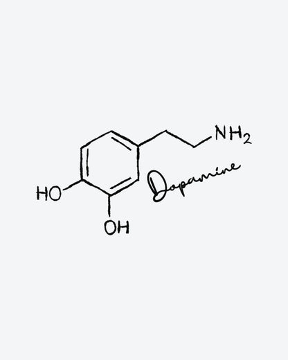 Dopamine Chem 2 semi-permanent tattoo design by INKY – Fine Line, Ring illustration, 3 x 3 in (7x7 cm), available at inkytatt.com