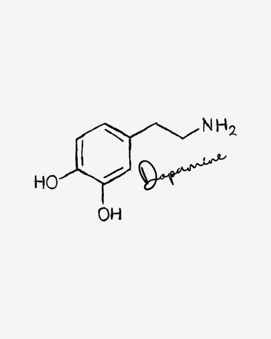 Dopamine Chem 2 semi-permanent tattoo design by INKY – Fine Line, Ring illustration, 3 x 3 in (7x7 cm), available at inkytatt.com