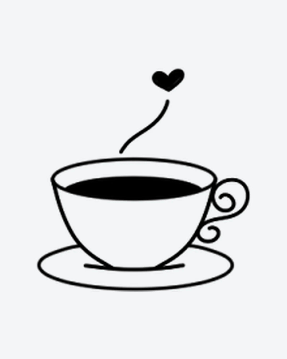 Cuppa Love semi-permanent tattoo design by INKY – Fine Line, Heart illustration, 0.5 x 0.5 in (1x1 cm), available at inkytatt.com