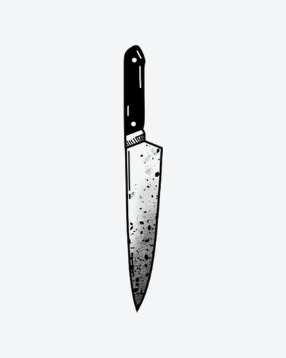 Chef's Knife semi-permanent tattoo design by INKY – Knife illustration, 2 x 4 in (6x10 cm), available at inkytatt.com