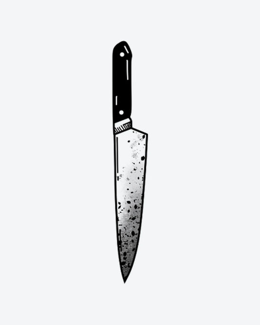 Chef's Knife semi-permanent tattoo design by INKY – Knife illustration, 2 x 4 in (6x10 cm), available at inkytatt.com