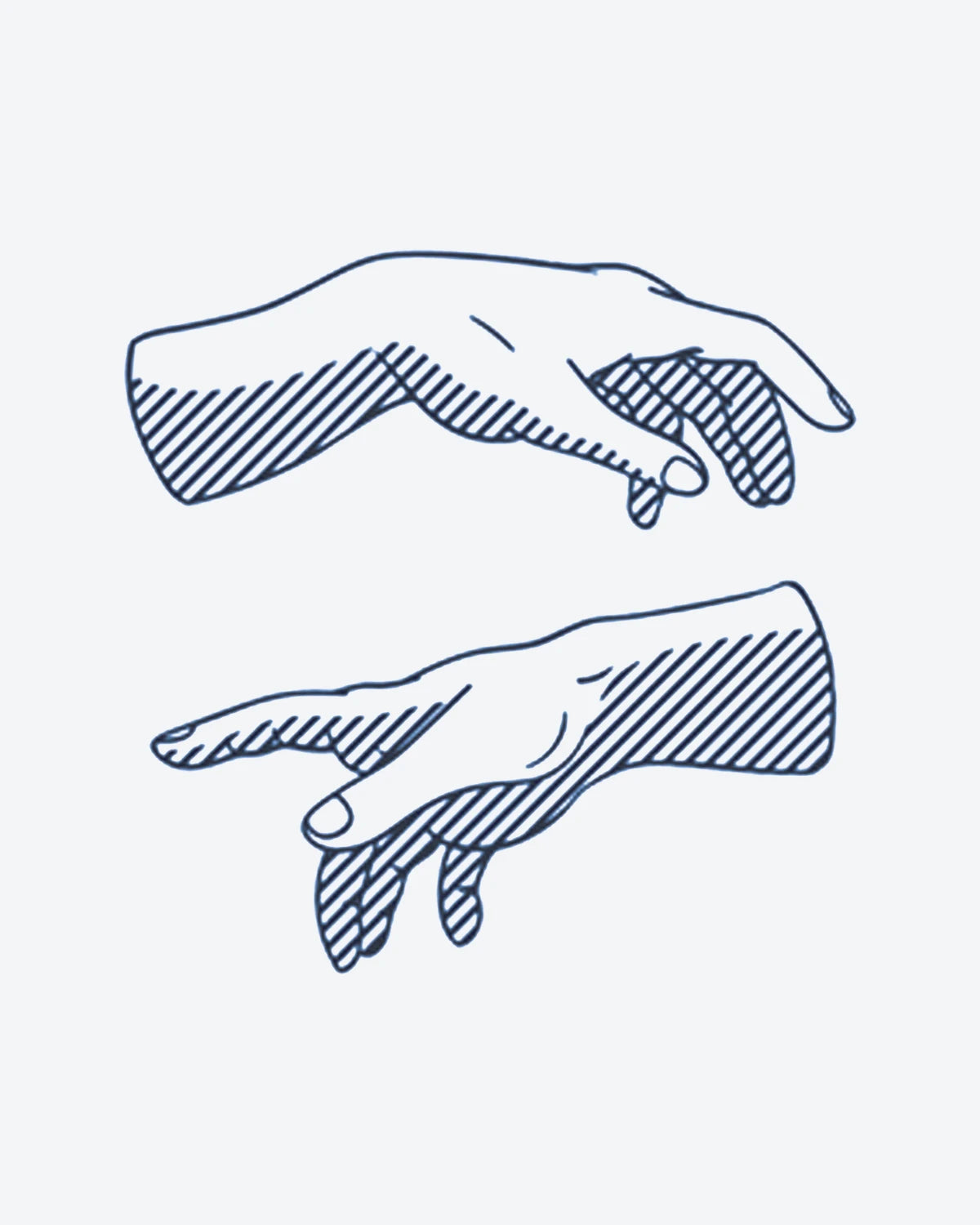 Reach Out semi-permanent tattoo design by INKY – Fine Line, Hand illustration, 2 x 2 in (4x4 cm), available at inkytatt.com