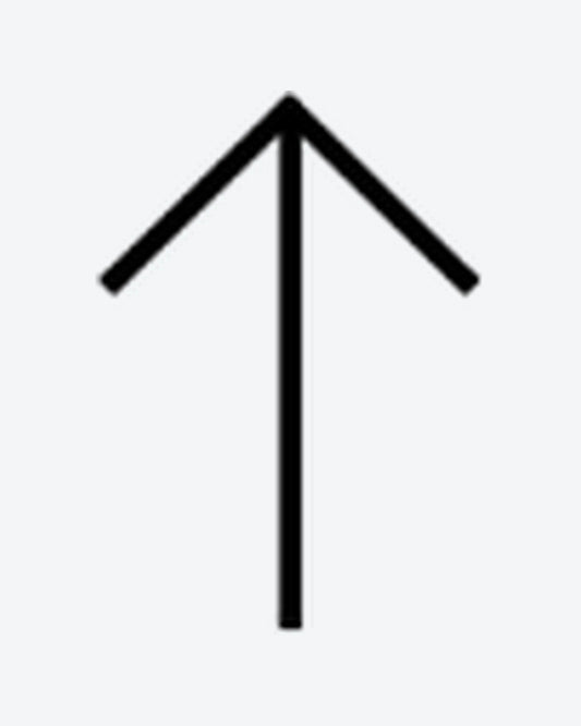 Arrow Up semi-permanent tattoo design by INKY – Arrow, Geometric, Lines illustration, 0.5 x 0.5 in (1x1 cm), available at inkytatt.com