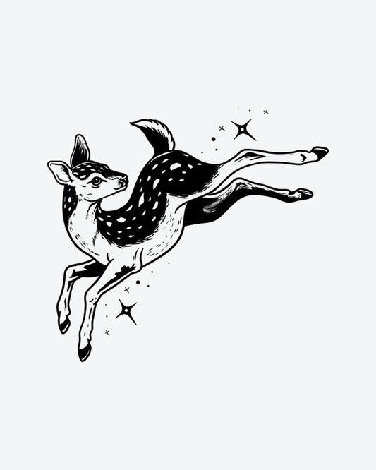 Star Fawn 2 semi-permanent tattoo design by INKY – Star, Dots illustration, 2 x 2 in (4x4 cm), available at inkytatt.com