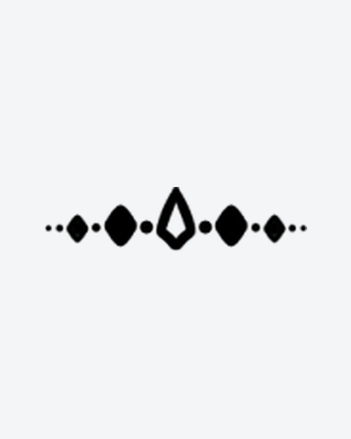 Deco Band semi-permanent tattoo design by INKY – Diamond, Geometric, Dots illustration, 2 x 2 in (4x4 cm), available at inkytatt.com