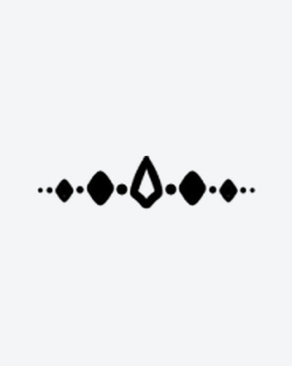 Deco Band semi-permanent tattoo design by INKY – Diamond, Geometric, Dots illustration, 2 x 2 in (4x4 cm), available at inkytatt.com
