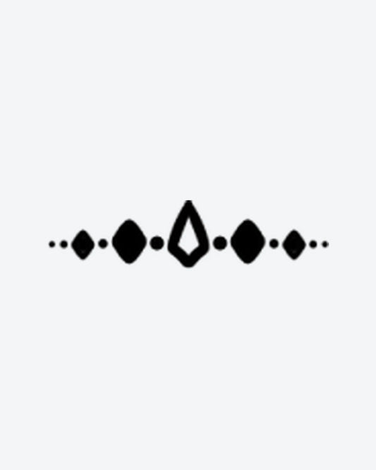 Deco Band semi-permanent tattoo design by INKY – Diamond, Geometric, Dots illustration, 2 x 2 in (4x4 cm), available at inkytatt.com