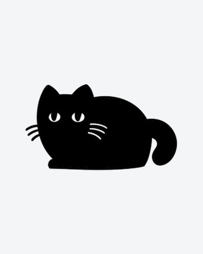Kitty Loaf semi-permanent tattoo design by INKY – Cat, Eye, Lines illustration, 2 x 2 in (4x4 cm), available at inkytatt.com