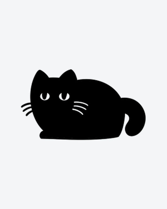 Kitty Loaf semi-permanent tattoo design by INKY – Cat, Eye, Lines illustration, 2 x 2 in (4x4 cm), available at inkytatt.com