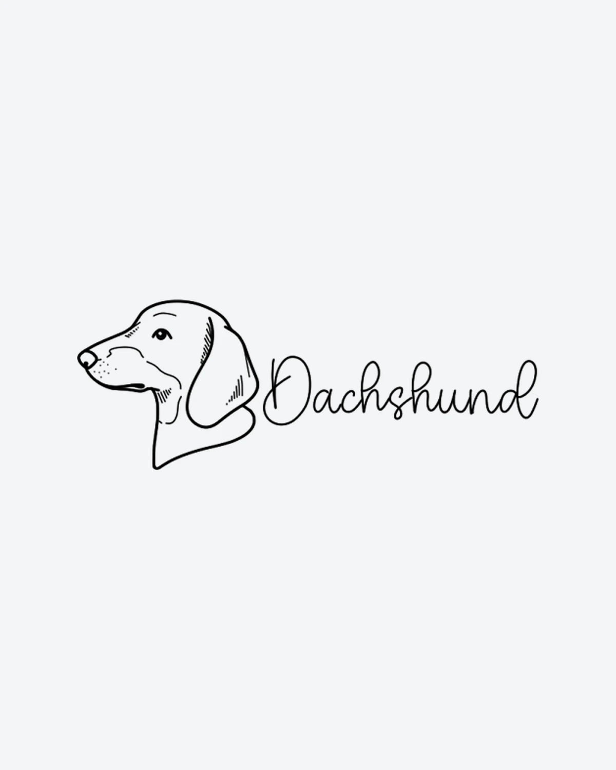 Dachshund semi-permanent tattoo design by INKY – Fine Line, Dotwork, Lines illustration, 2 x 4 in (6x10 cm), available at inkytatt.com