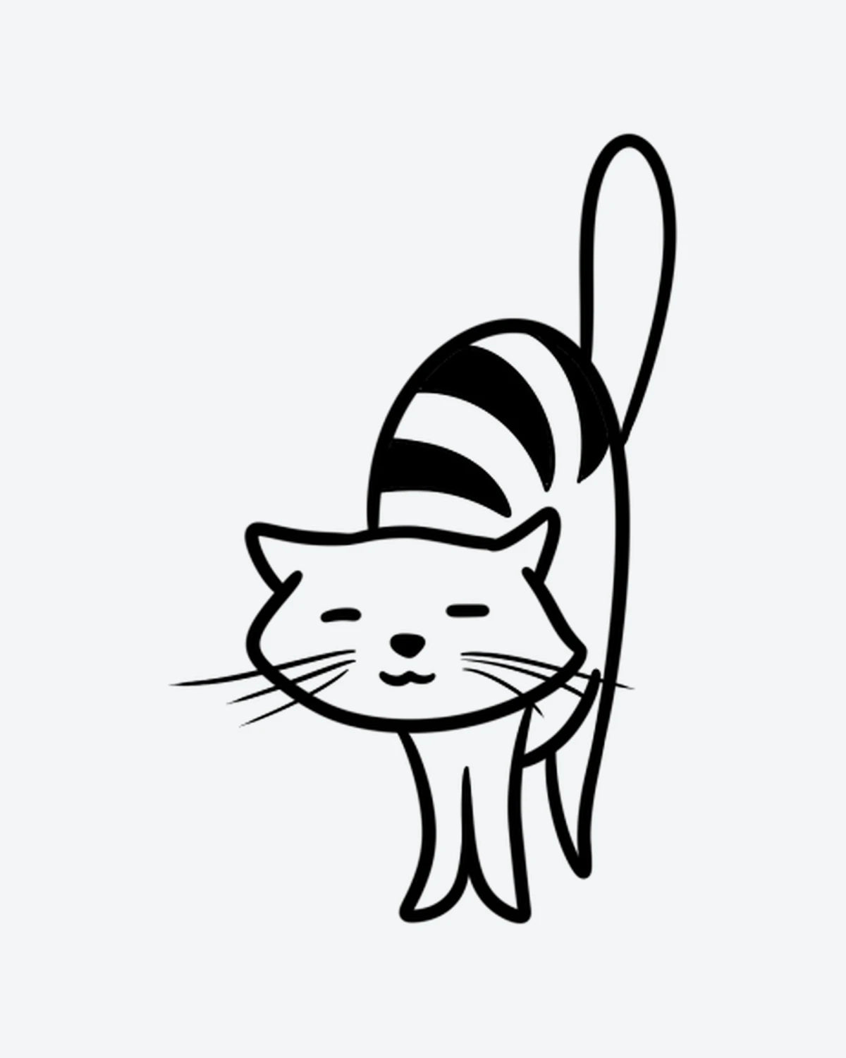 Kitty Stretch semi-permanent tattoo design by INKY – Cat, Eye illustration, 2 x 2 in (4x4 cm), available at inkytatt.com