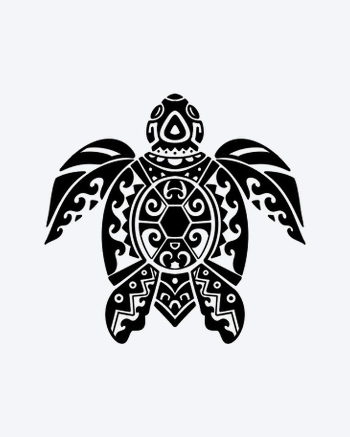 Turtle Mana 2 semi-permanent tattoo design by INKY – Fine Line, Turtle, Hexagon, Geometric, Pattern illustration, 2 x 2 in (4x4 cm), available at inkytatt.com