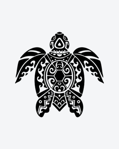 Turtle Mana 2 semi-permanent tattoo design by INKY – Fine Line, Turtle, Hexagon, Geometric, Pattern illustration, 2 x 2 in (4x4 cm), available at inkytatt.com