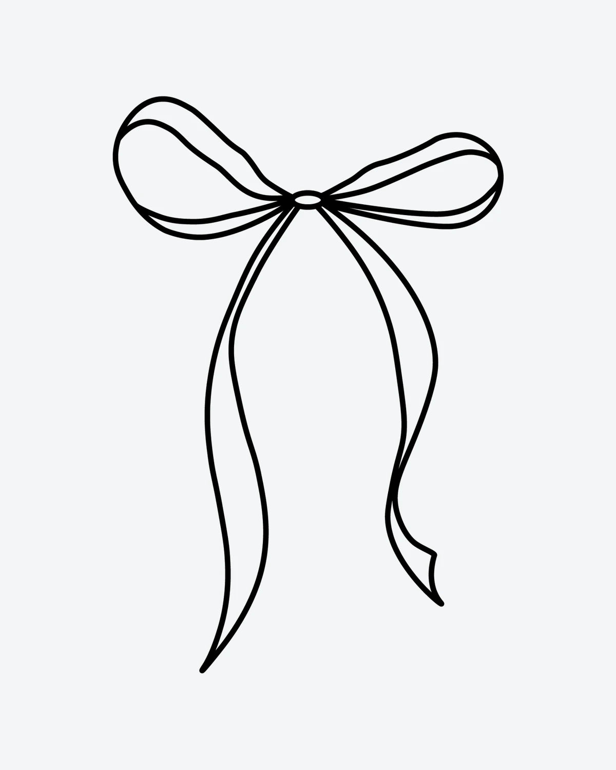 Ribbon Bow semi-permanent tattoo design by INKY – Fine Line, Ribbon illustration, 2 x 2 in (4x4 cm), available at inkytatt.com