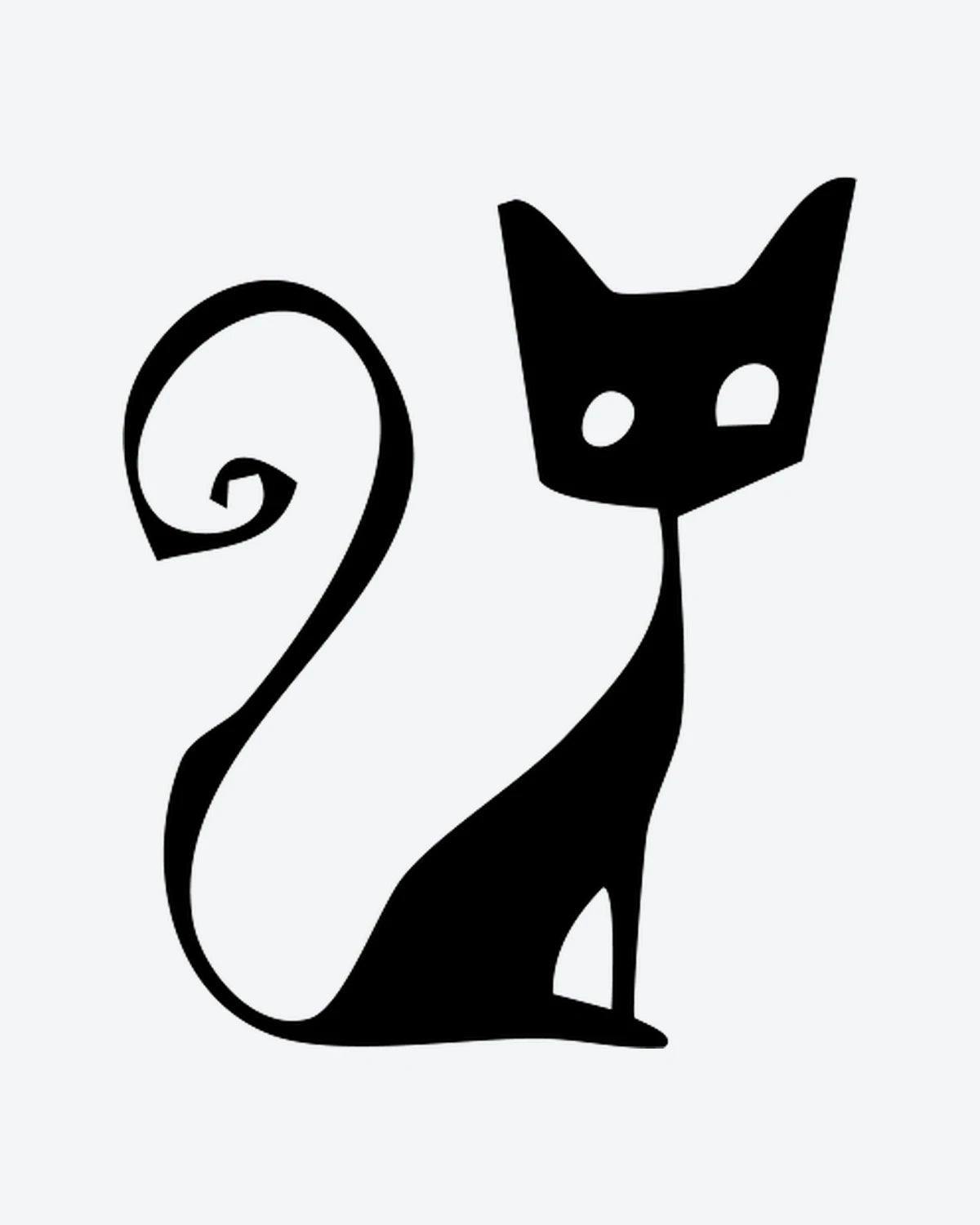 Abstract Cat semi-permanent tattoo design by INKY – Cat, Eye, Silhouette illustration, 0.5 x 0.5 in (1x1 cm), available at inkytatt.com