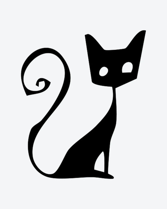 Abstract Cat semi-permanent tattoo design by INKY – Cat, Eye, Silhouette illustration, 0.5 x 0.5 in (1x1 cm), available at inkytatt.com