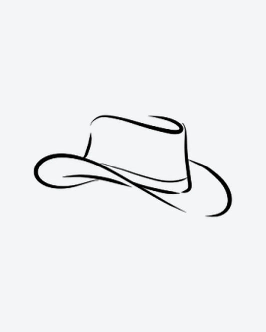 Cowboy Hat semi-permanent tattoo design by INKY – Fine Line, Silhouette illustration, 2 x 2 in (4x4 cm), available at inkytatt.com