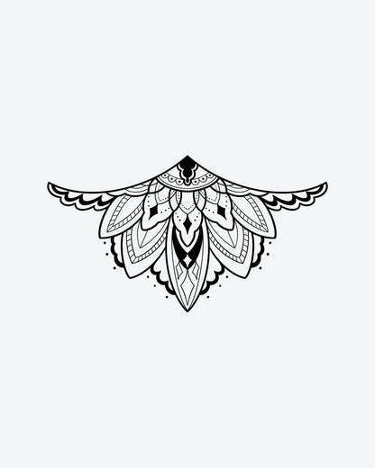 Mandala Band semi-permanent tattoo design by INKY – Fine Line, Mandala, Dotwork, Pattern illustration, 4 x 7 in (10x17 cm), available at inkytatt.com