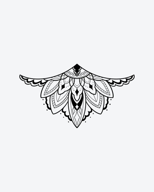 Mandala Band semi-permanent tattoo design by INKY – Fine Line, Mandala, Dotwork, Pattern illustration, 4 x 7 in (10x17 cm), available at inkytatt.com