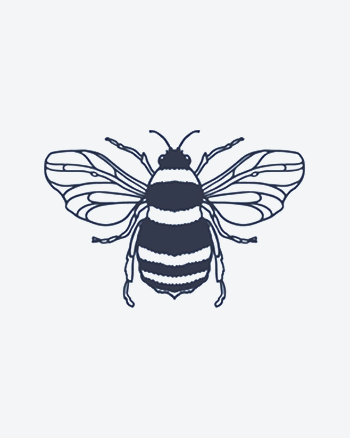 Bumblebee semi-permanent tattoo design by INKY – Wings illustration, 2 x 2 in (4x4 cm), available at inkytatt.com