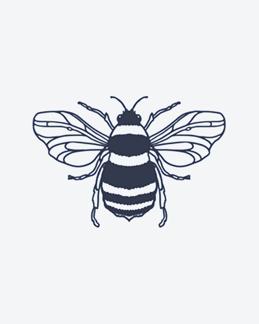 Bumblebee semi-permanent tattoo design by INKY – Wings illustration, 2 x 2 in (4x4 cm), available at inkytatt.com