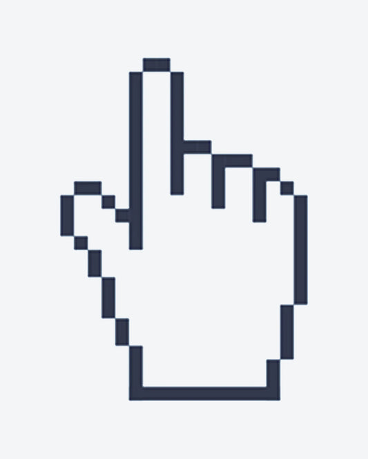 Pixel Hand semi-permanent tattoo design by INKY – Hand illustration, 0.5 x 0.5 in (1x1 cm), available at inkytatt.com