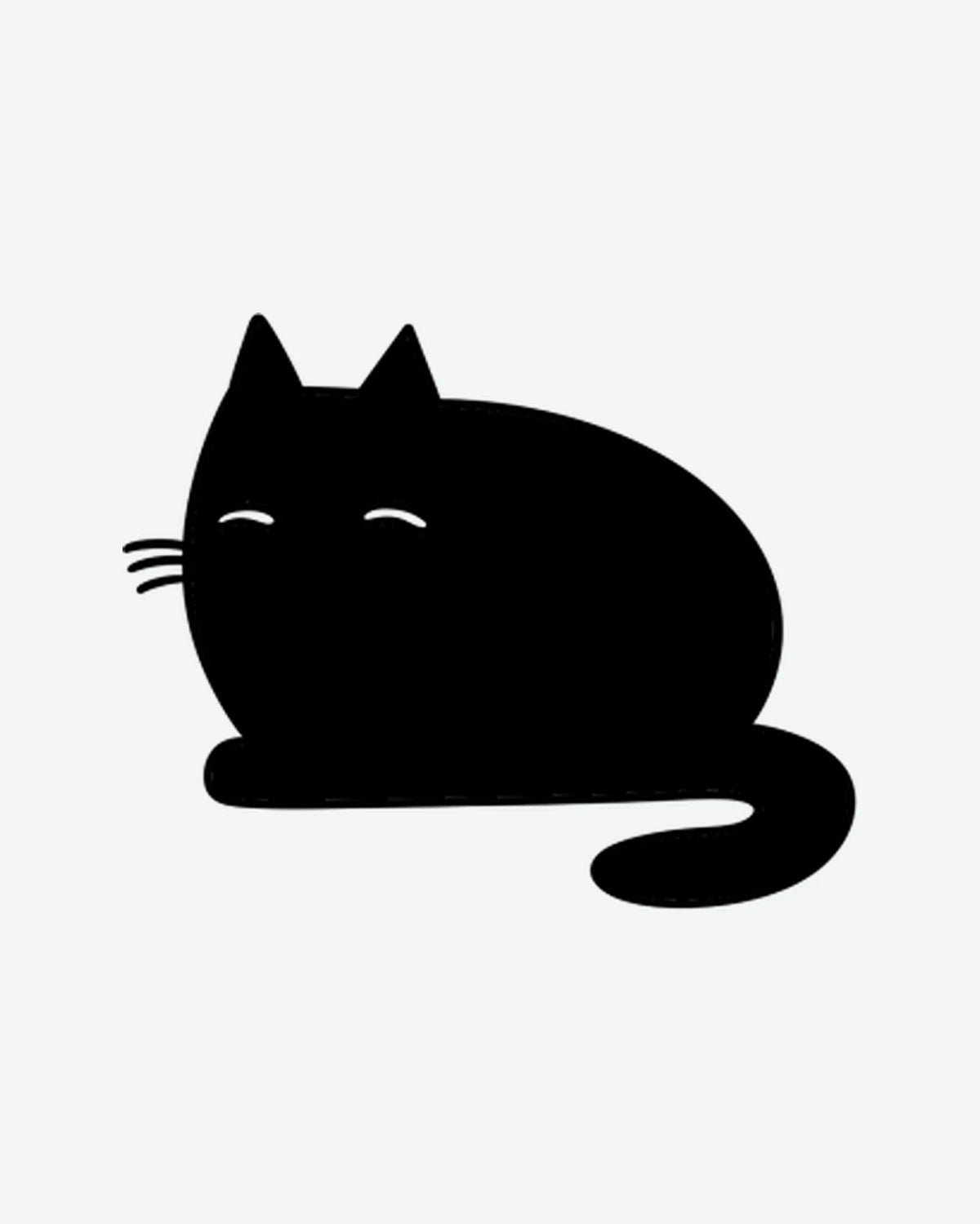 Chonky Cat semi-permanent tattoo design by INKY – Cat, Eye, Silhouette illustration, 0.5 x 0.5 in (1x1 cm), available at inkytatt.com