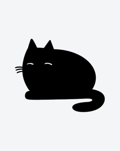 Chonky Cat semi-permanent tattoo design by INKY – Cat, Eye, Silhouette illustration, 0.5 x 0.5 in (1x1 cm), available at inkytatt.com