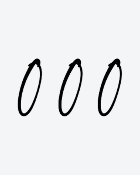 Triple 0 semi-permanent tattoo design by INKY – Hand illustration, 2 x 2 in (4x4 cm), available at inkytatt.com